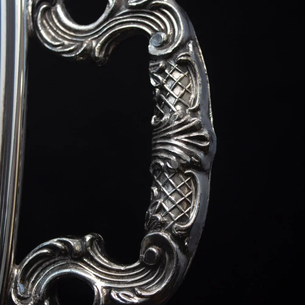 Silver Plated Serving Tray With Intricate Engraving & Handles | Leonard Silver - Picture 10 of 11